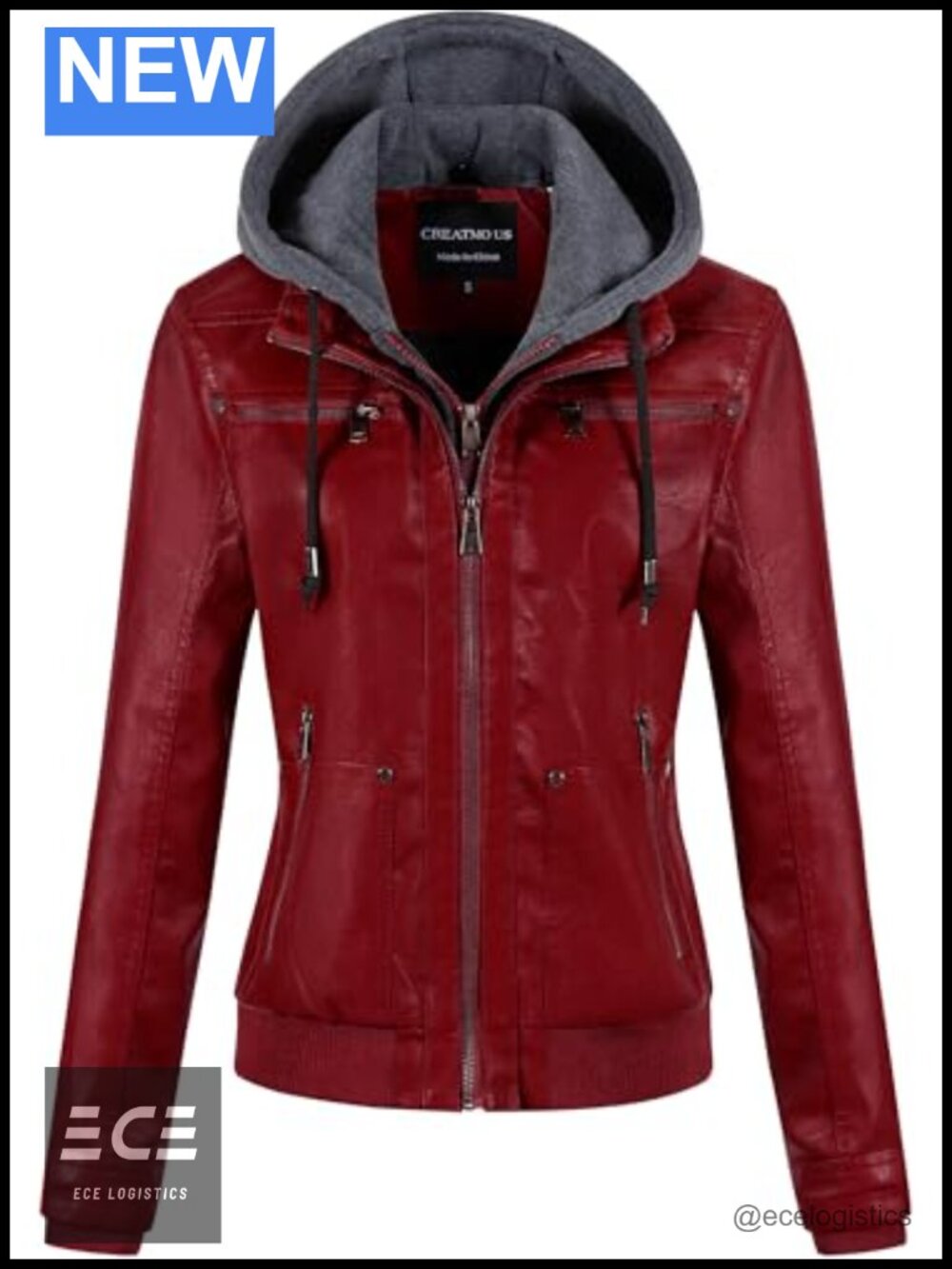 Faux Leather Jacket Waterproof Motorcycle Bomber Vintage PU Moto Biker Coat